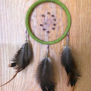 Green and light purple dream catcher